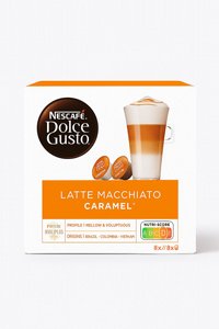 16 קפסולות מקורי דולצה גוסטו Dolce Gusto Nescafe Caramel Latte Macchiato 16 קפסולות מקורי דולצה גוסטו Dolce Gusto Nescafe Caramel Latte Macchiato