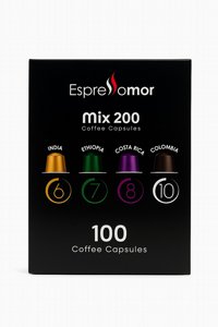 מארז 200 קפסולות אספרסו מור תואם מכונת NESPRESSO מארז 200 קפסולות אספרסו מור תואם מכונת NESPRESSO