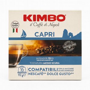 16 קפסולות 7 גרם KIMBO CAPRI חוזק 10/13 16 קפסולות 7 גרם KIMBO CAPRI חוזק 10/13